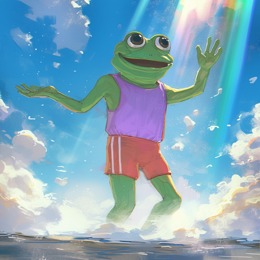 Pepe coming from clouds
